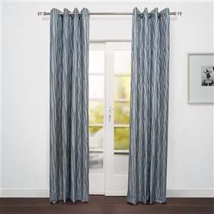 Starlite Rialto 95-in Silver Polyester Light Filtering Single Curtain Panel