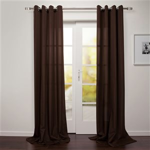 Starlite Tropea 95-in Brown Polyester Light Filtering Standard Lined Single Curtain Panel