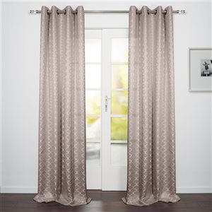 Starlite Como 95-in Charcoal Grey Polyester Light Filtering Single Curtain Panel