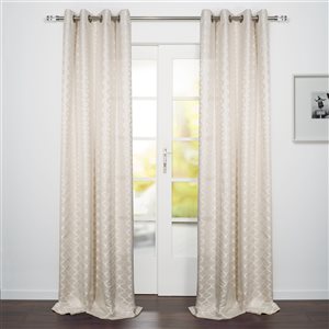 Starlite Como 95-in Cream Polyester Light Filtering Single Curtain Panel