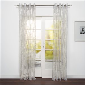Starlite Eros 95-in Sheer Grey Polyester Light Filtering Single Curtain Panel