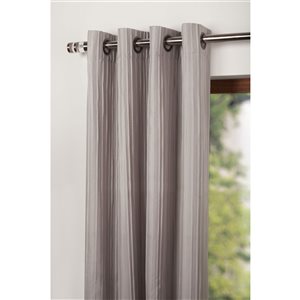 Starlite Barcelona 95-in Grey Polyester Light Filtering Single Curtain Panel