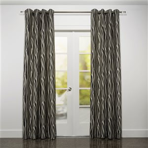 Starlite Rialto 95-in Charcoal Grey Polyester Light Filtering Single Curtain Panel