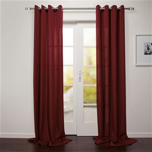 Starlite Tropea 95-in Dark Red Polyester Light Filtering Single Curtain Panel