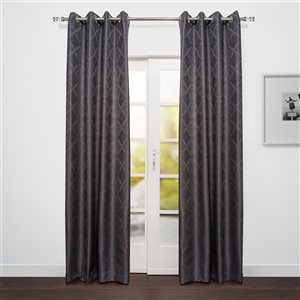 Starlite Sumatra 95-in Charcoal Grey Polyester Light Filtering Single Curtain Panel