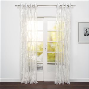 Starlite Eros 95-in Sheer White Polyester Light Filtering Single Curtain Panel