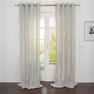 Starlite Portofino 95-in Navy and White Polyester Light Filtering Single Curtain Panel