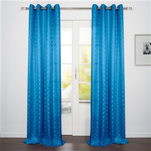 Starlite Como 95-in Blue Polyester Light Filtering Single Curtain Panel