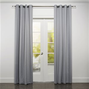 Starlite Kimono 95-in Grey Polyester Light Filtering Single Curtain Panel