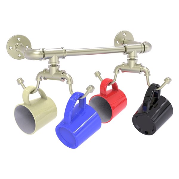 Allied Brass 6.2in W x 10in H Satin Nickel 1Tier Mounted Metal