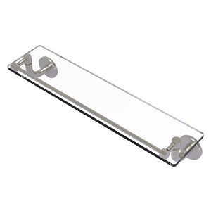 Étagère en verre Remi de meuble-lavabo avec rail de galerie de 22 po