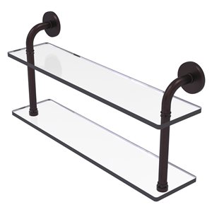 Étagère en verre à deux niveaux de 22 po (55.88 cm) de collection Remi