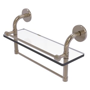 Étagère en verre Remi avec rail de galerie et barre à serviettes de 16 po