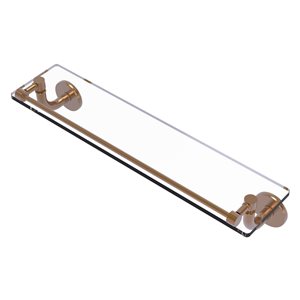 Étagère en verre Remi de meuble-lavabo avec rail de galerie de 22 po