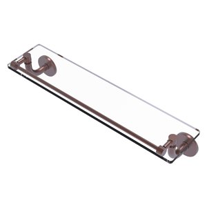 Étagère en verre Remi de meuble-lavabo avec rail de galerie de 22 po