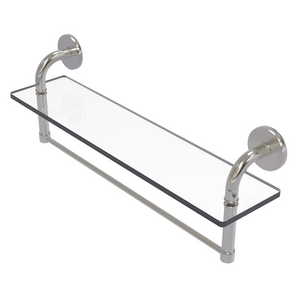 Remi Collection 22 Inch Glass Vanity Shelf with Integrated Towel Bar