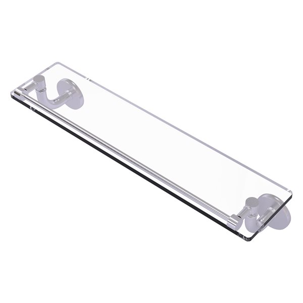 Remi Collection 22 Inch Glass Vanity Shelf with Gallery Rail