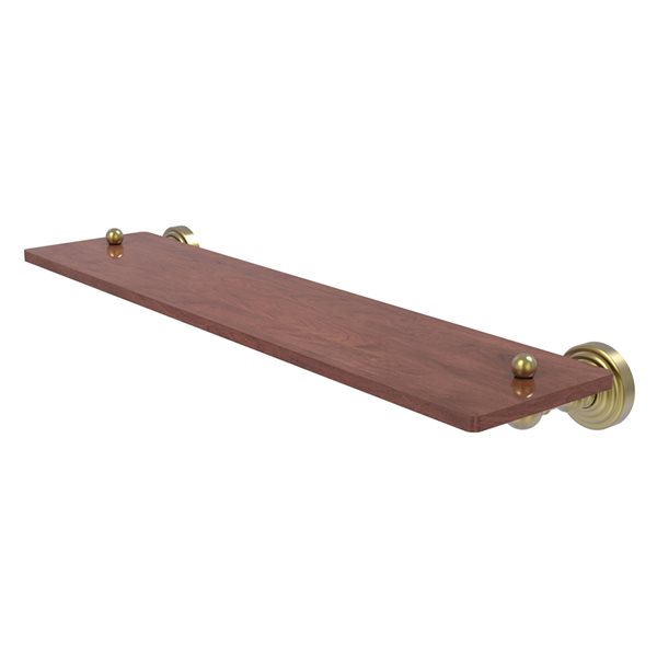 Allied Brass Waverly Place Satin Brass 22-in Solid IPE Ironwood Shelf