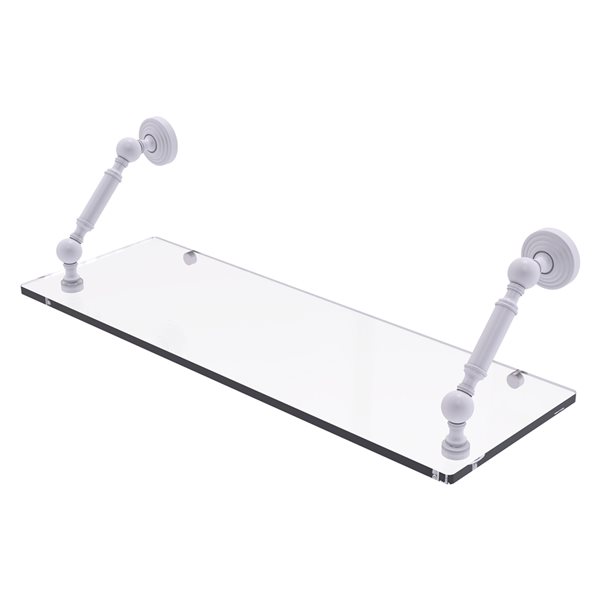 Allied Brass Waverly Place Matte White 24in Floating Glass Shelf RONA
