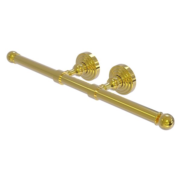 Allied Brass Waverly Place Wall Mount Double Post Toilet Paper Holder  (Polished Brass)