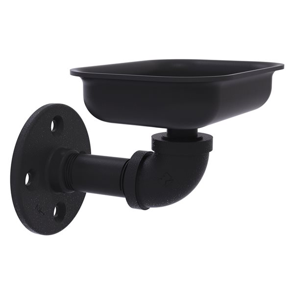 Allied Brass Pipeline Matte Black Iron Wall Mount Soap Dish