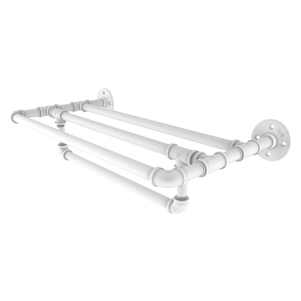 Allied Brass Pipeline 18-in Matte White Wall Mount Towel Rack