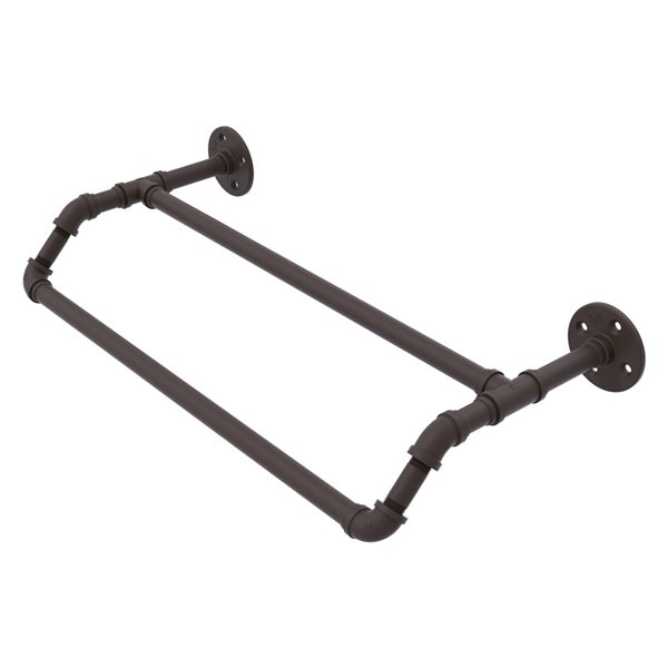 Allied Brass Pipeline 36-in Double Oil Rubbed Bronze Wall Mount Towel Bar
