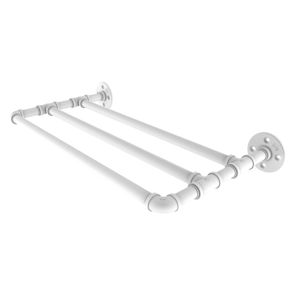 Allied Brass Pipeline 36-in 3-Bar Matte White Wall Mount Towel Rack