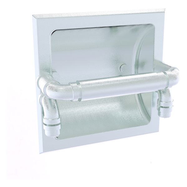 Allied Brass Pipeline Polished Chrome Recessed Double Post Toilet Paper Holder