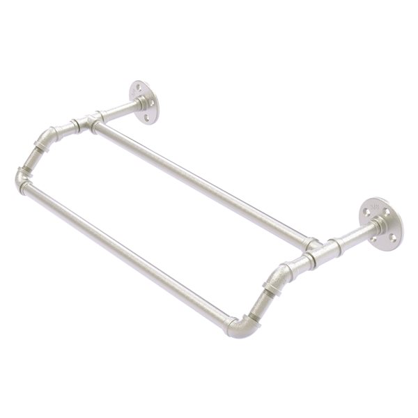 Allied Brass Pipeline 36-in Double Satin Nickel Wall Mount Towel Bar