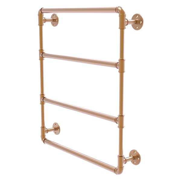 Allied Brass Pipeline 24-in 4-Bar Brushed Bronze Wall Mount Towel Rack