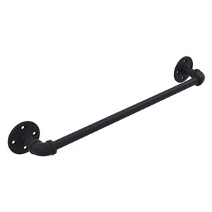 Allied Brass Pipeline 24-in Matte Black Wall Mount Single Towel Bar