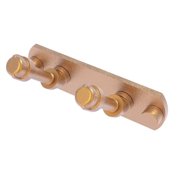 Allied Brass Pipeline 2-Hook Brushed Bronze Towel Hook