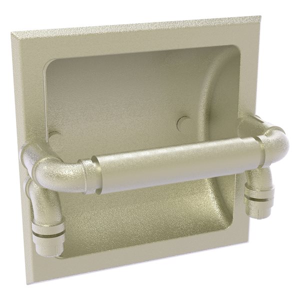 Allied Brass Pipeline Satin Nickel Recessed Double Post Toilet Paper Holder