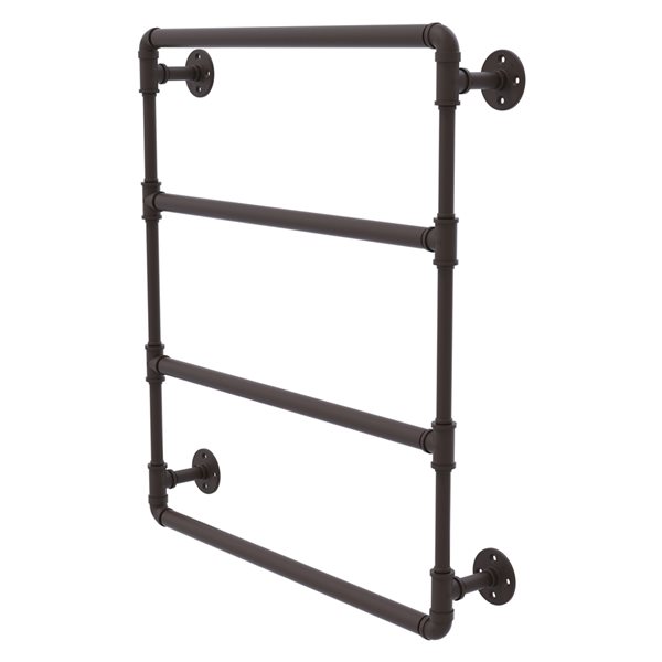 Allied Brass Pipeline 24-in 4-Bar Oil Rubbed Bronze Wall Mount Towel Rack