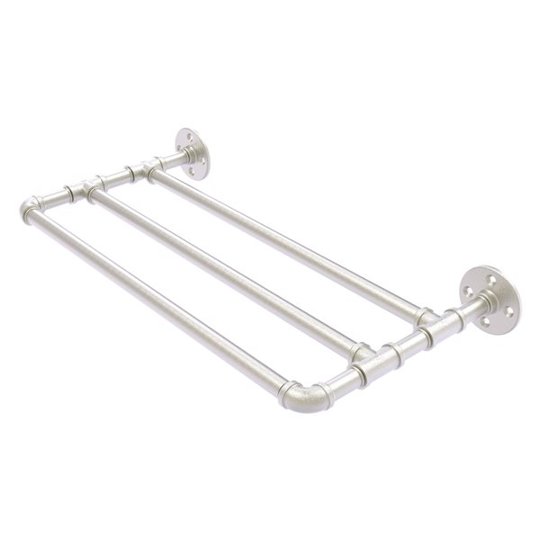 Allied Brass Pipeline 30-in 3-Bar Satin Nickel Wall Mount Towel Rack