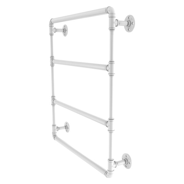 Allied Brass Pipeline 36-in 4-Bar Matte White Wall Mount Towel Rack