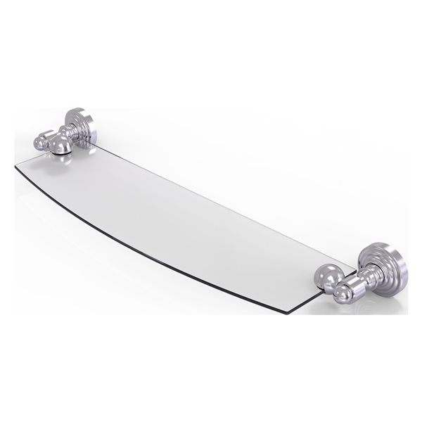 Allied Brass Waverly Place 18-in Glass Shelf - Satin Chrome