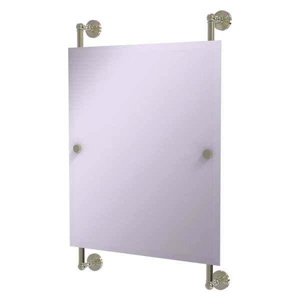 Allied Brass Waverly Place 21-in Polished Nickel Rectangular Frameless Bathroom Mirror