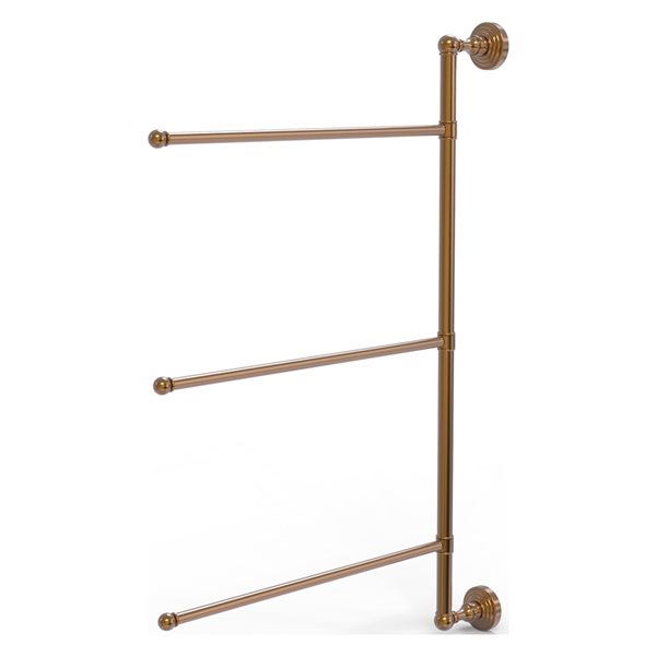 Allied Brass Waverly Place 3-Swing Arm Vertical 28-in Towel Bar - Brushed Bronze
