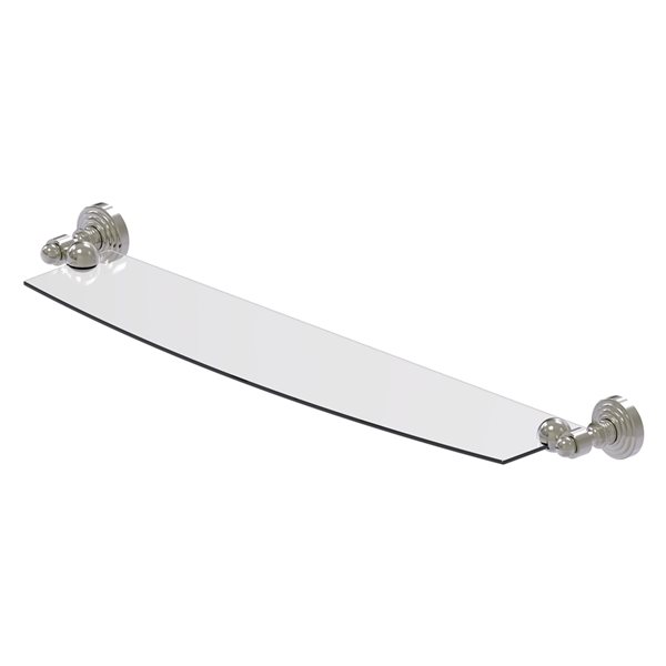 Allied Brass Waverly Place 24-in Glass Shelf - Satin Nickel