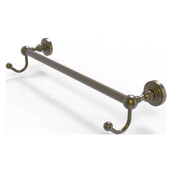 Allied Brass Waverly Place 18-in Towel Bar with Integrated Hooks - Antique  Brass