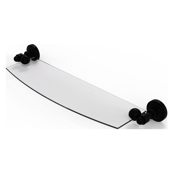 Allied Brass Waverly Place 18-in Glass Shelf - Matte Black