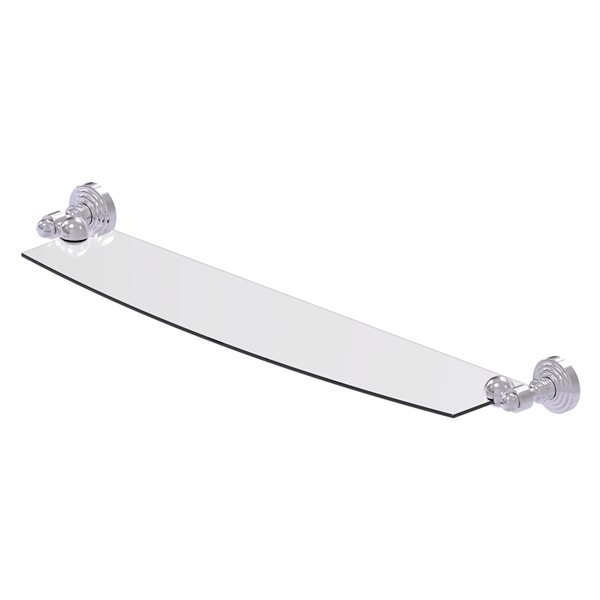 Allied Brass Waverly Place 24-in Glass Shelf - Satin Chrome