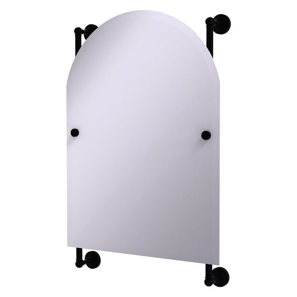Allied Brass Waverly Place 21-in Matte Black Arch Frameless Bathroom Mirror