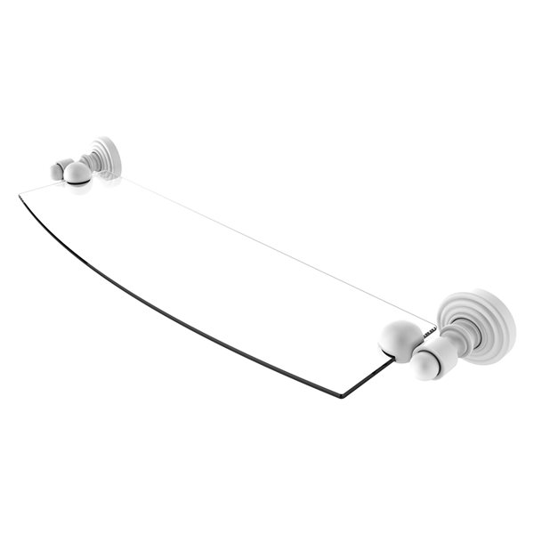 Allied Brass Waverly Place 18-in Glass Shelf - Matte White