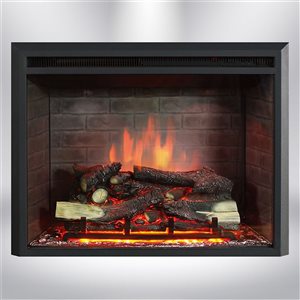 Dynasty Fireplaces 35-in Black Matte LED Electric Fireplace Insert