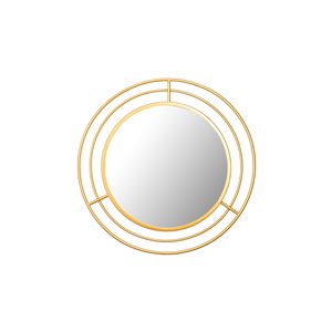 A&E Bath & Shower Galion 24-in L x 24-in W Round Gold Framed Wall Mirror