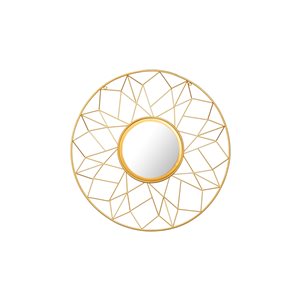 A&E Bath & Shower Anna 25-in L x 25-in W Round Gold Framed Wall Mirror