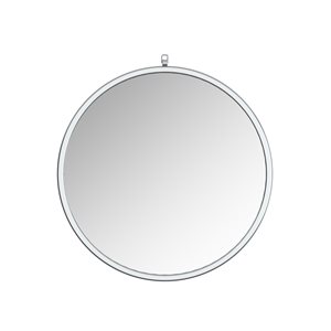 A&E Bath and Shower Haylo 32-in Silver Round Bathroom Mirror